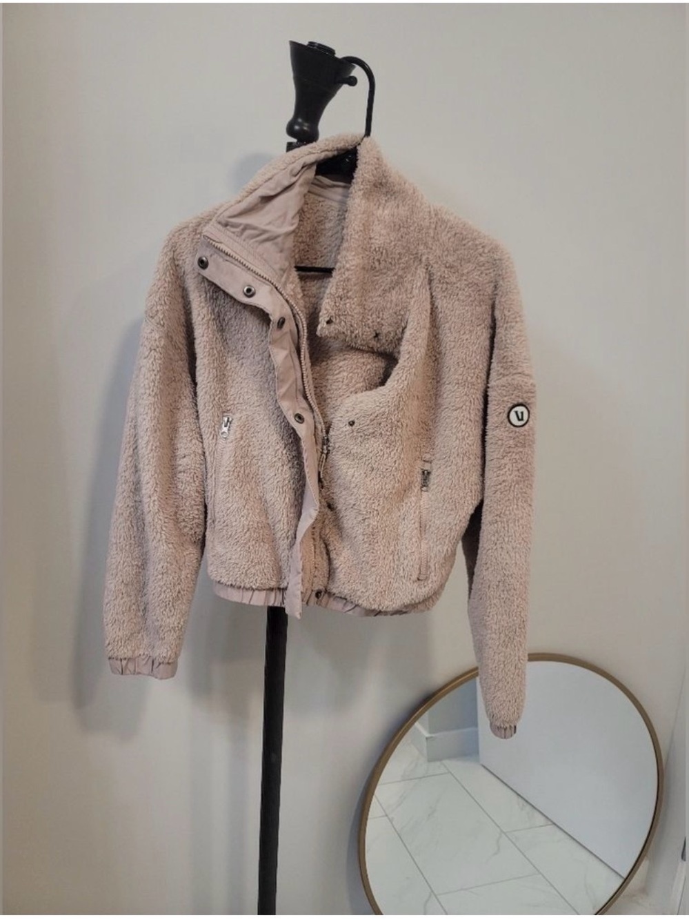 Vuori Plush Sherpa Jacket in Light Pink